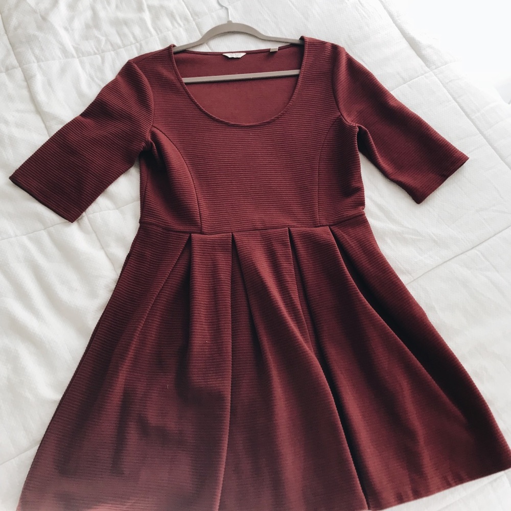 Jack Wills Maroon Mid sleeved dress